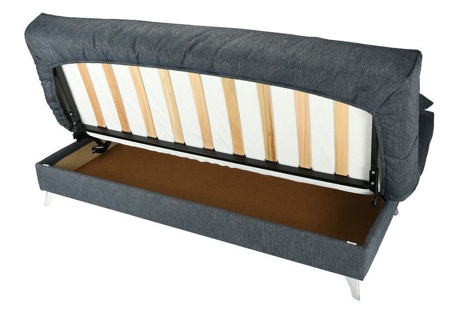 Banquette Clic-clac tissu 130x190 cm matelas Starflex 13 cm avec rangement Malax - Photo n°5