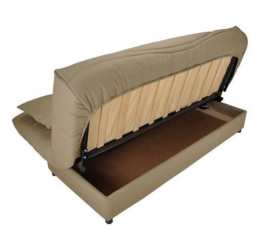 Banquette Clic Clac tissu matelas Starbed 13 cm avec coffre de rangement Kistar 130x190 cm - Photo n°11