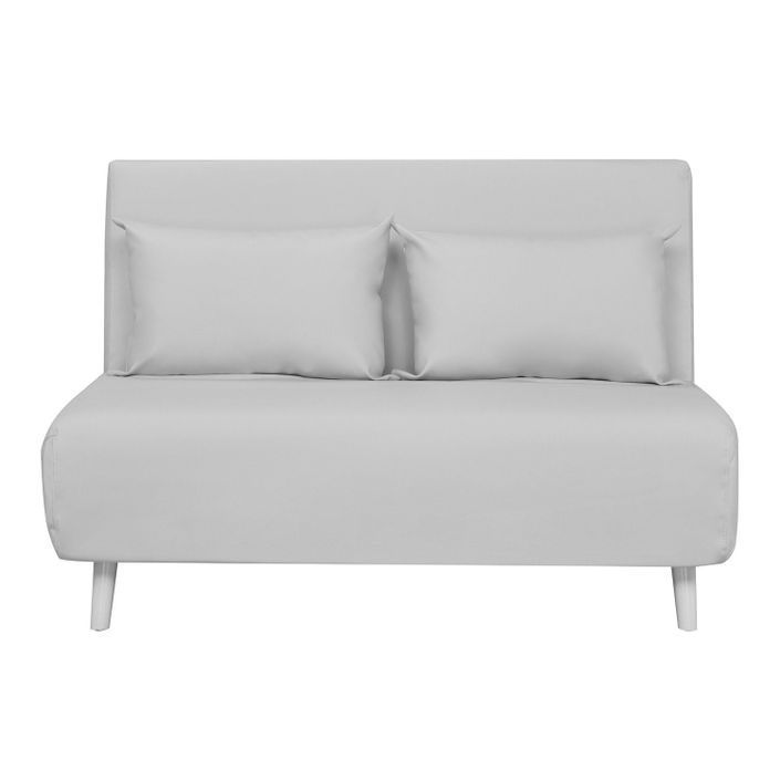 Banquette lit convertible 2 places simili cuir blanc Bibao - Photo n°3