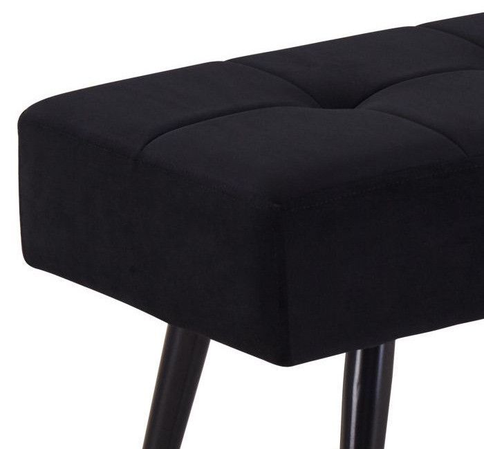 Banquette velours et pieds bois massif noir Venyl 90 cm - Photo n°2