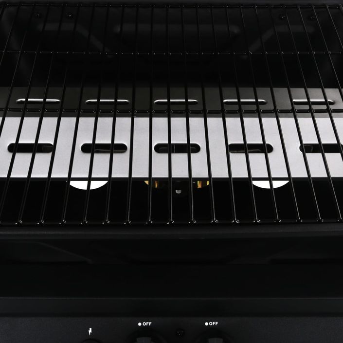 Barbecue à gaz avec table latérale à 3 niveaux Noir - Photo n°2