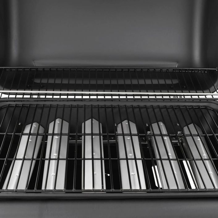 Barbecue gril à gaz avec 6 brûleurs Noir - Photo n°2