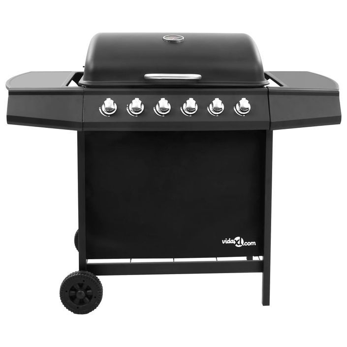 Barbecue gril à gaz avec 6 brûleurs Noir - Photo n°4