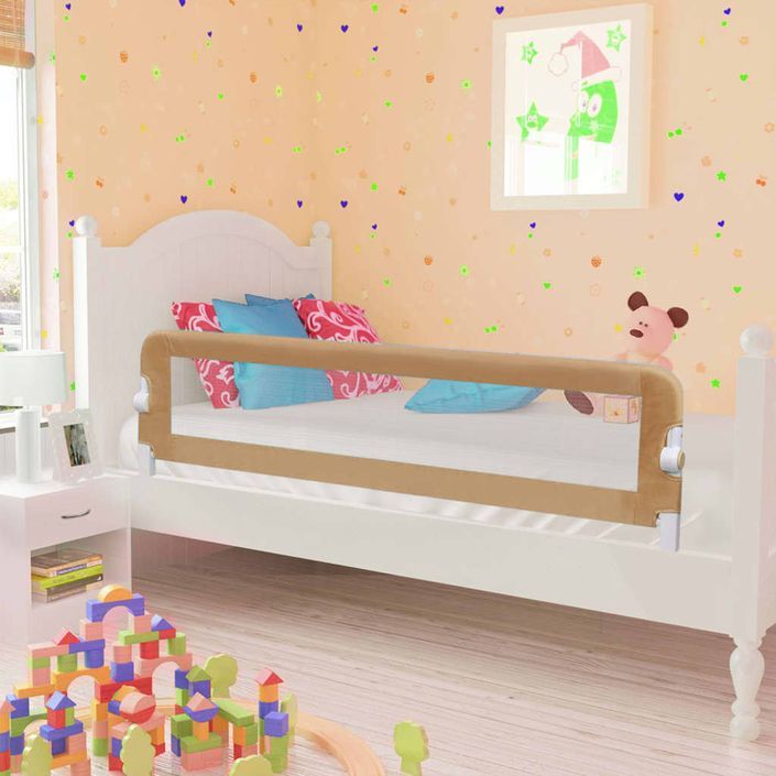 Barrière de lit enfant Taupe 150x42 cm Polyester - Photo n°1
