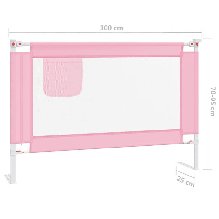 Barrière de sécurité de lit d'enfant Rose 100x25 cm Tissu - Photo n°8