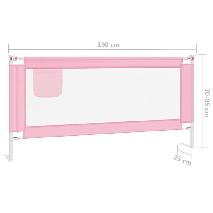 Barrière de sécurité de lit d'enfant Rose 190x25 cm Tissu - Photo n°8