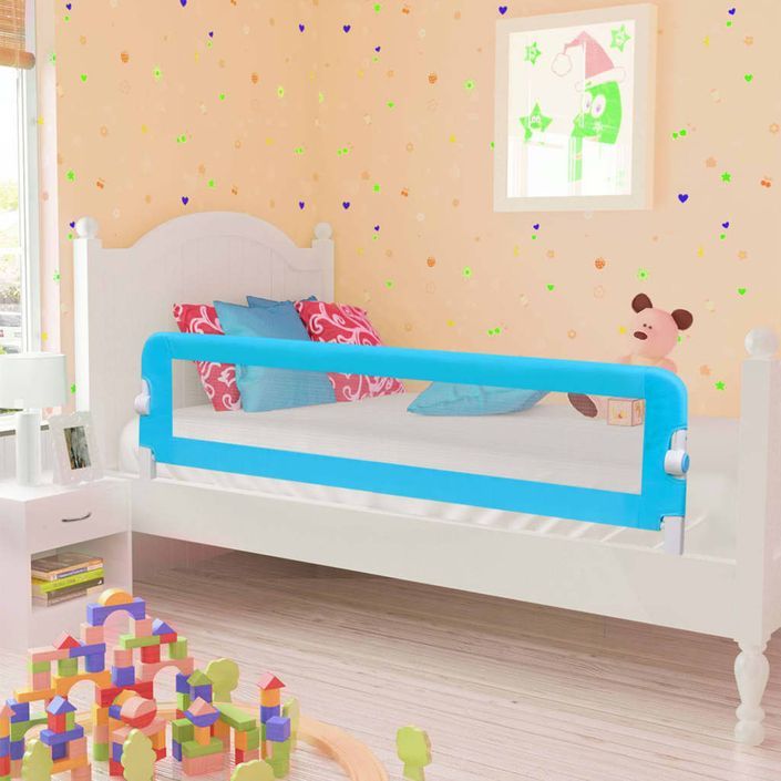 Barrière de sécurité de lit enfant Bleu 120x42 cm Polyester - Photo n°1