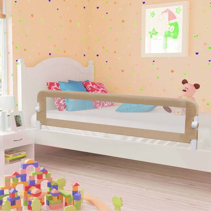 Barrière de sécurité de lit enfant Taupe 180 x 42 cm Polyester - Photo n°1