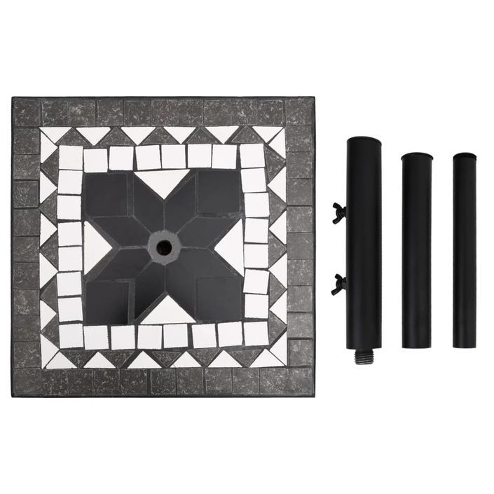 Base de parasol noir et blanc carré 12 kg - Photo n°5