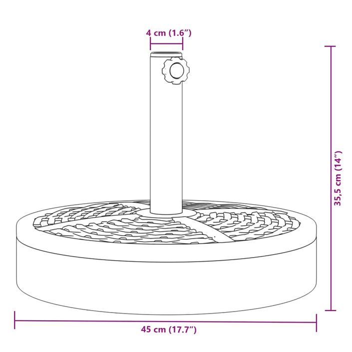 Base de parasol pour mâts Ø38 / 48 mm 25 kg rond - Photo n°8