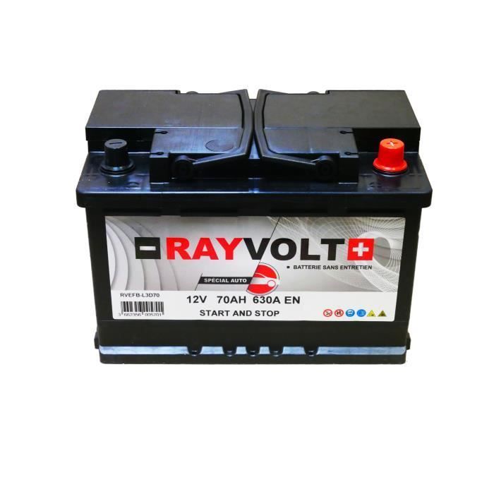 Batterie Auto RAYVOLT START-STOP AGM L3D70 12V 70AH 760A - Photo n°1
