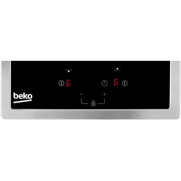 BEKO HDMC32400TX - Table de cuisson vitrocéramique - 2 zones - 3000W - L28,8 x P57cm - Revetement verre - Noir - Photo n°3