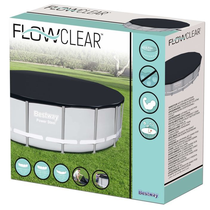 Bestway Couverture de piscine Flowclear 488 cm - Photo n°7