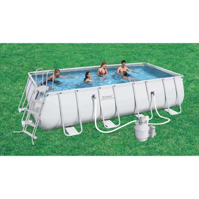 BESTWAY Kit Piscine tubulaire rectangulaire L5,49 x 2,74 x H1,22m -avec filtre a sable - Photo n°3