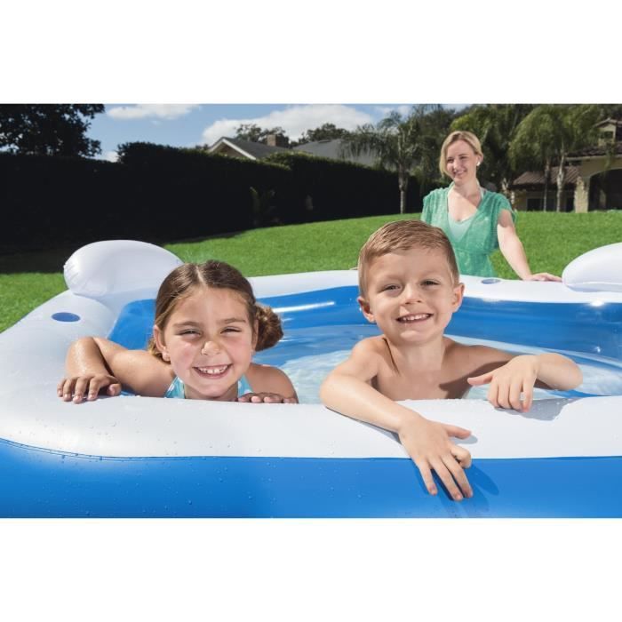 BESTWAY Piscine gonflable octogonale avec sietes et appuie-tete 213 x 206 x 69 cm - Photo n°1