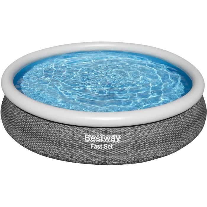 BESTWAY Piscine hors sol Fast Set - Ronde - 366 x 76 cm- Pompe et cartouche de filtration - Photo n°1