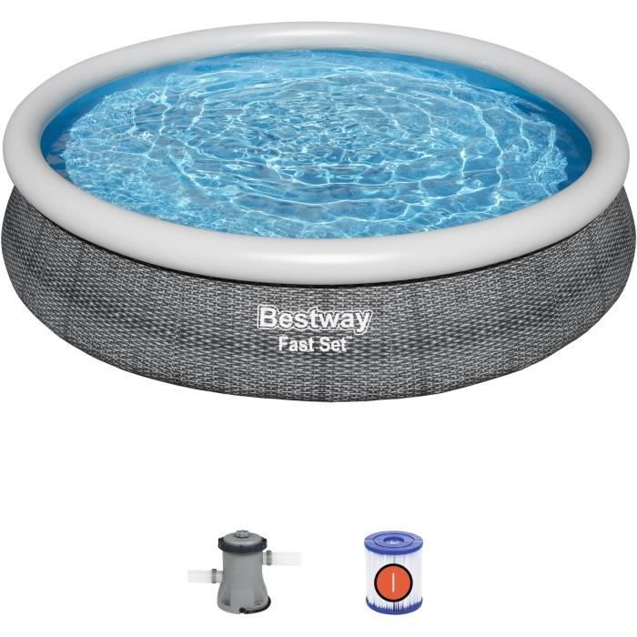 BESTWAY Piscine hors sol Fast Set - Ronde - 366 x 76 cm- Pompe et cartouche de filtration - Photo n°2