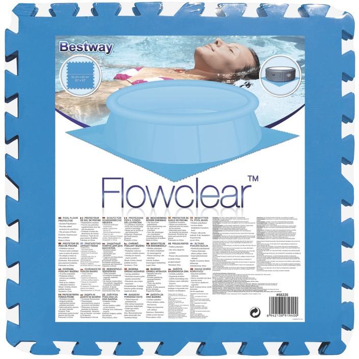 Bestway Protecteurs de plancher de piscine 8 pcs Bleu 58220 - Photo n°5