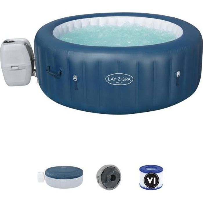 BESTWAY Spa Gonflable Lay-Z-Spa Milán - Pour 4-6 personnes - Rond - 196x71 cm - Photo n°1