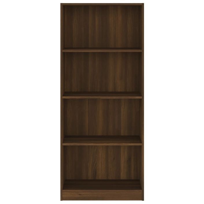 Bibliothèque 4 niveaux Chêne marron 60x24x142cm Bois ingénierie - Photo n°4