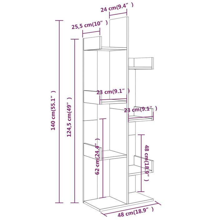 Bibliothèque 48x25,5x140 cm Chêne marron Bois d'ingénierie - Photo n°7