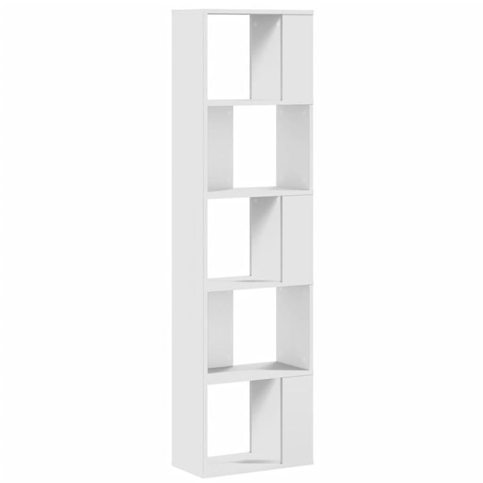 Bibliothèque 5 niveaux blanc 45x23,5x162,5 cm bois d'ingénierie - Photo n°5