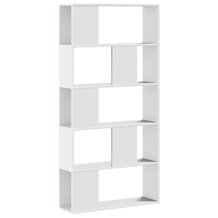 Bibliothèque 5 niveaux blanc 80,5x23,5x162,5 cm bois ingénierie - Photo n°2