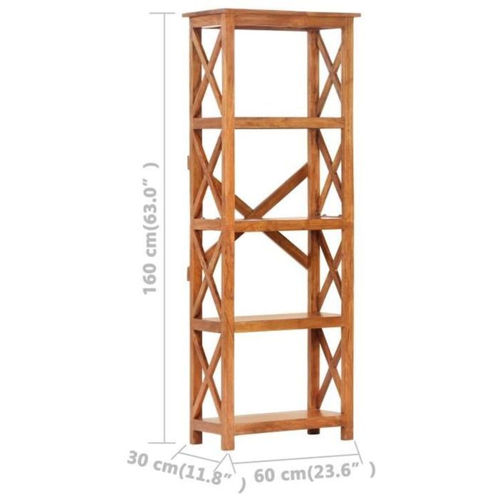 Bibliothèque 60x30x160 cm Bois massif d'acacia - Photo n°7