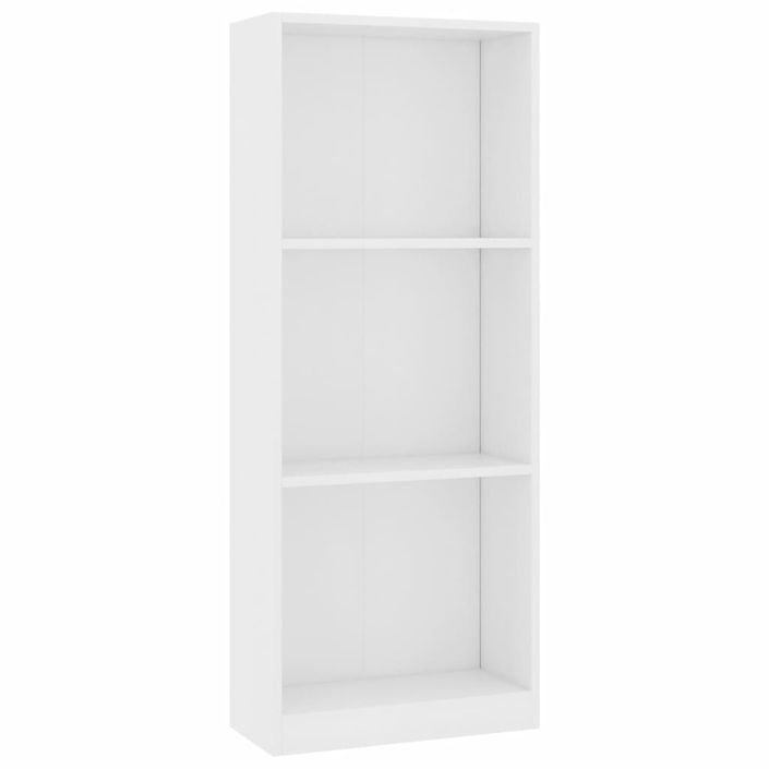 Bibliothèque à 3 niveaux Blanc 40x24x108 cm - Photo n°2