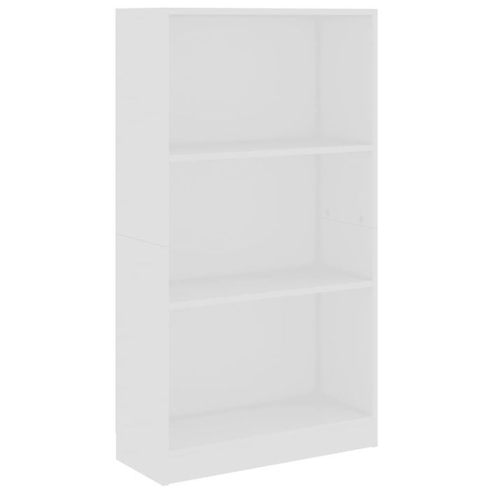 Bibliothèque à 3 niveaux Blanc 60x24x108 cm - Photo n°3