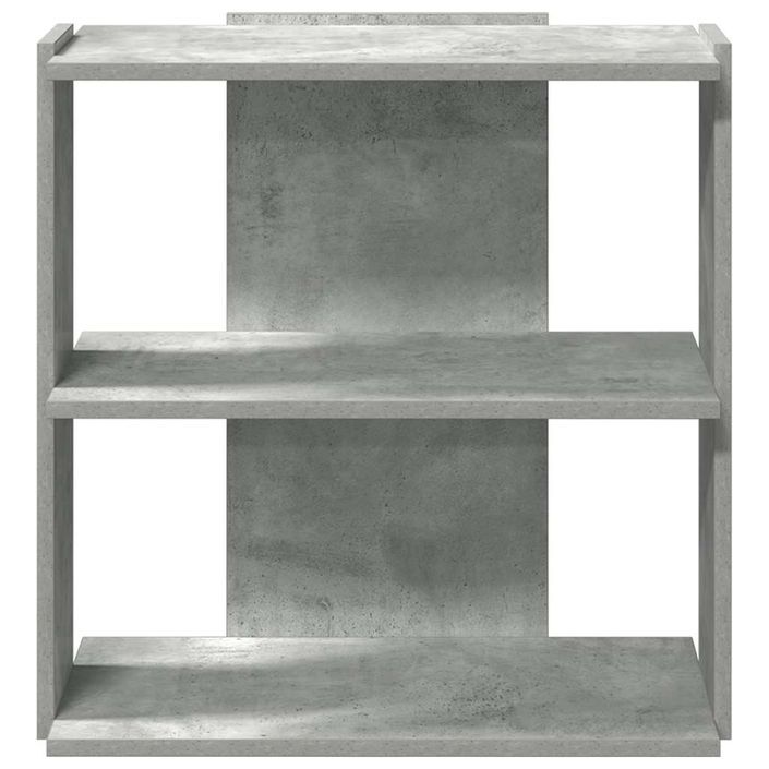 Bibliothèque à 3 niveaux gris béton 60x30x60 cm bois ingénierie - Photo n°4