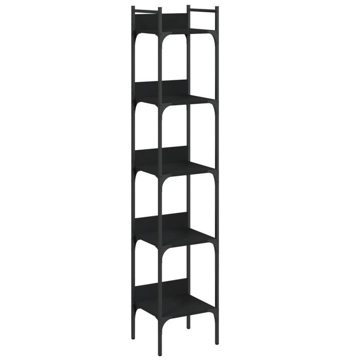 Bibliothèque à 4 niveaux noir 35x30x174 cm bois d'ingénierie - Photo n°1