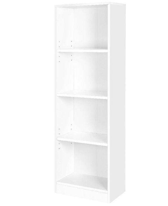 Bibliothèque à 4 niveaux réglables bois blanc Chika 40 cm - Photo n°1