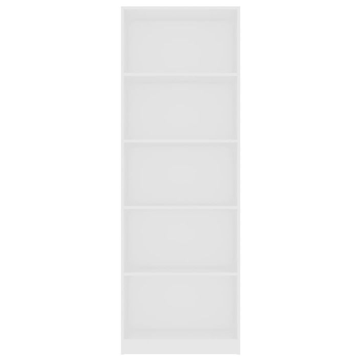 Bibliothèque à 5 niveaux Blanc 60x24x175 cm - Photo n°4