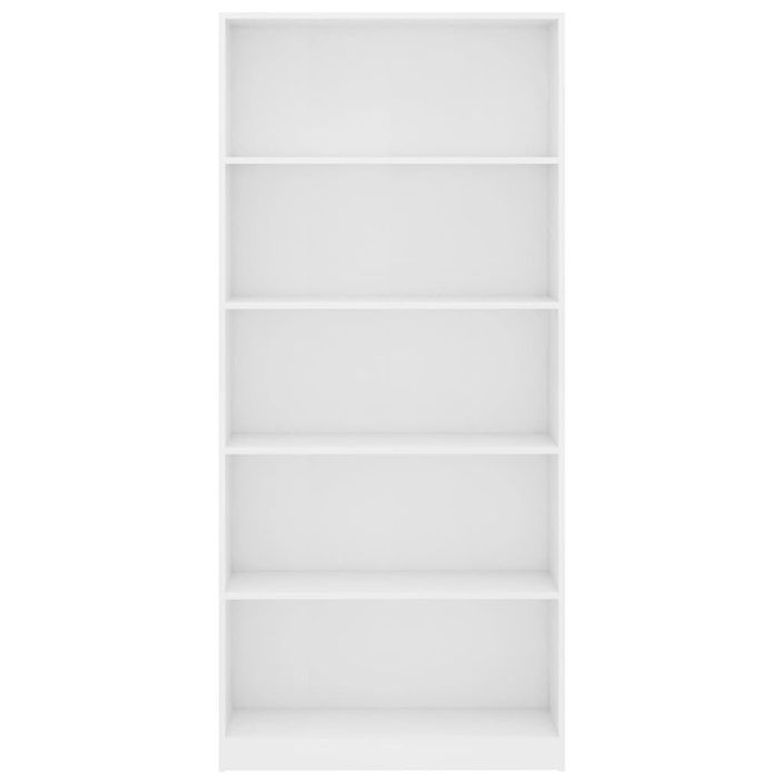 Bibliothèque à 5 niveaux Blanc 80x24x175 cm - Photo n°4