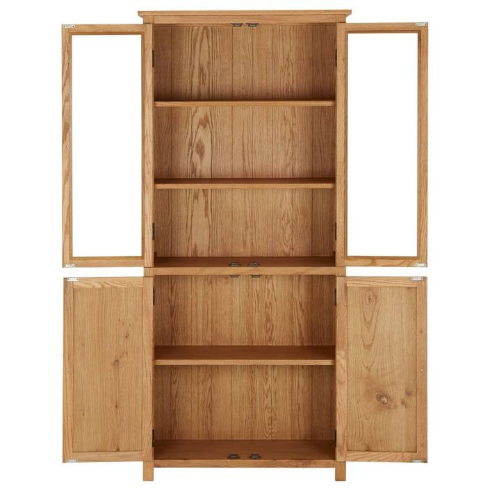 Bibliothèque avec 4 portes 80x35x180 cm Bois de chêne et verre - Photo n°3