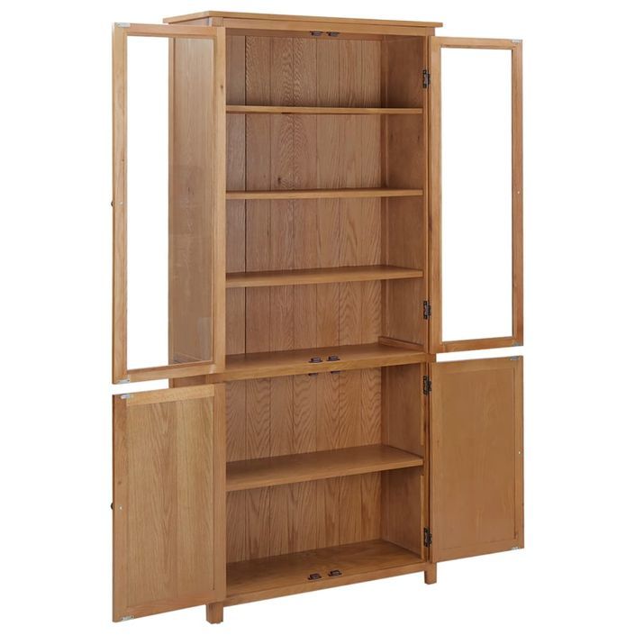 Bibliothèque avec 4 portes 90x35x200 cm Bois de chêne et verre - Photo n°6