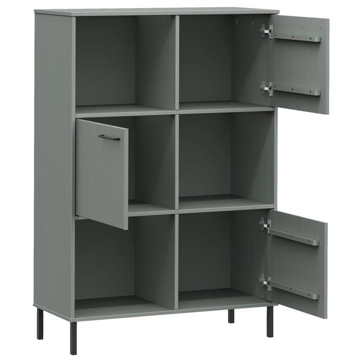 Bibliothèque avec pieds en métal Gris 90x35x128,5 cm Bois OSLO - Photo n°5