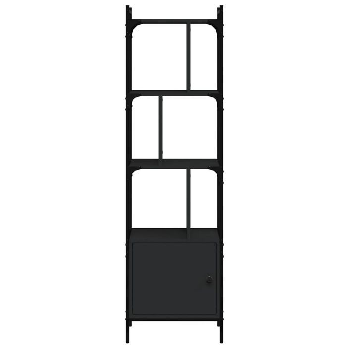 Bibliothèque avec porte noir 44,5x30x154,5 cm bois d'ingénierie - Photo n°4
