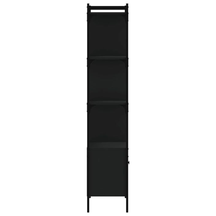 Bibliothèque avec porte noir 44,5x30x154,5 cm bois d'ingénierie - Photo n°5