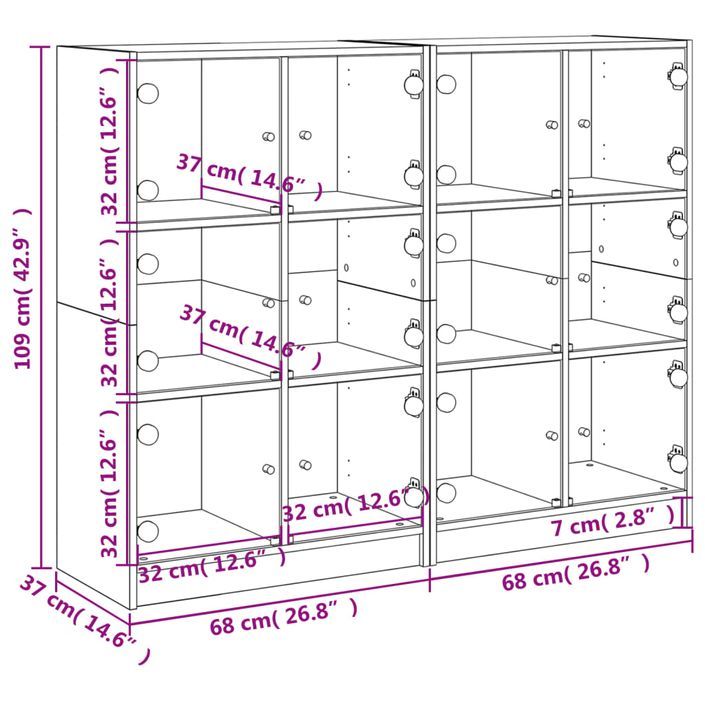 Bibliothèque avec portes blanc 136x37x109 cm bois d'ingénierie - Photo n°12