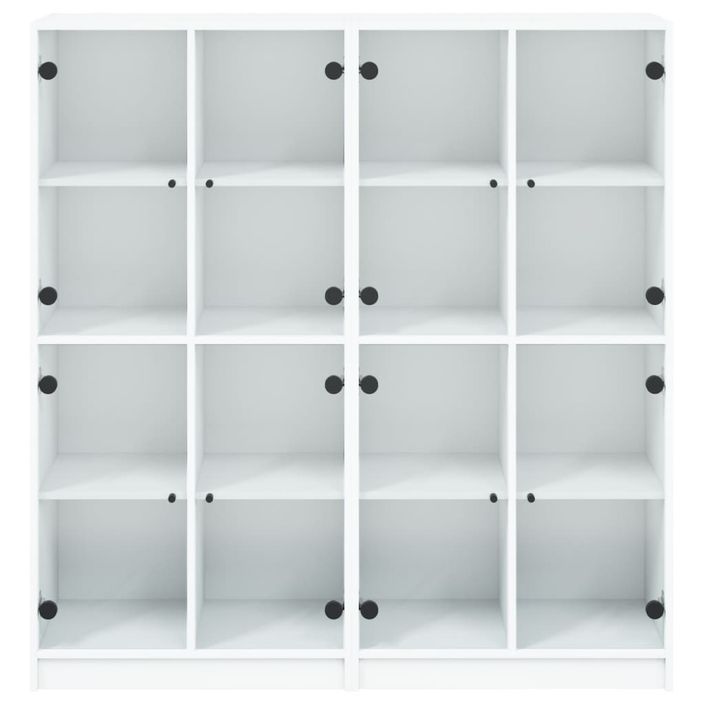 Bibliothèque avec portes blanc 136x37x142 cm bois d'ingénierie - Photo n°7