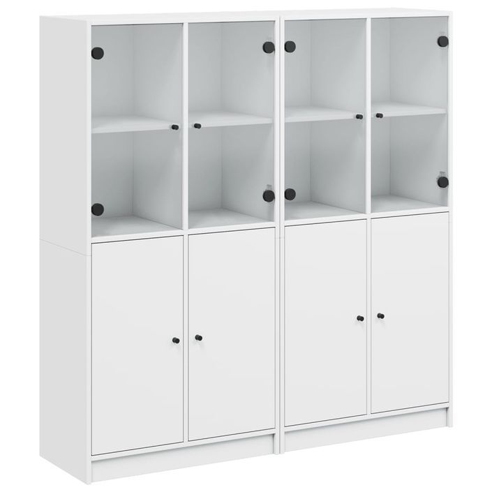 Bibliothèque avec portes blanc 136x37x142 cm bois d'ingénierie - Photo n°1