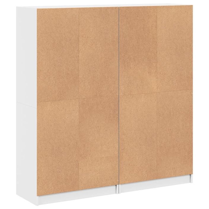 Bibliothèque avec portes blanc 136x37x142 cm bois d'ingénierie - Photo n°9