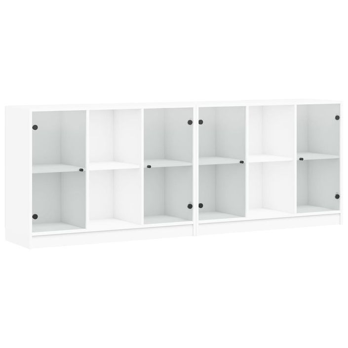 Bibliothèque avec portes blanc 204x37x75 cm bois d'ingénierie - Photo n°1