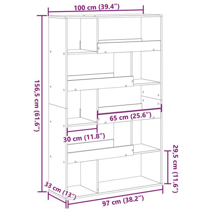 Bibliothèque blanc 100x33x156,5 cm bois d'ingénierie - Photo n°9