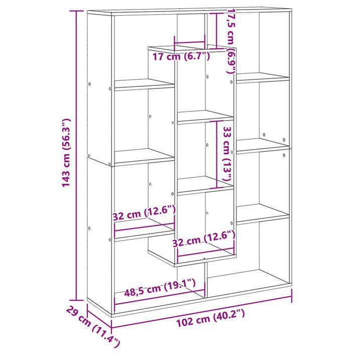 Bibliothèque blanc 102x29x143 cm bois d'ingénierie - Photo n°11