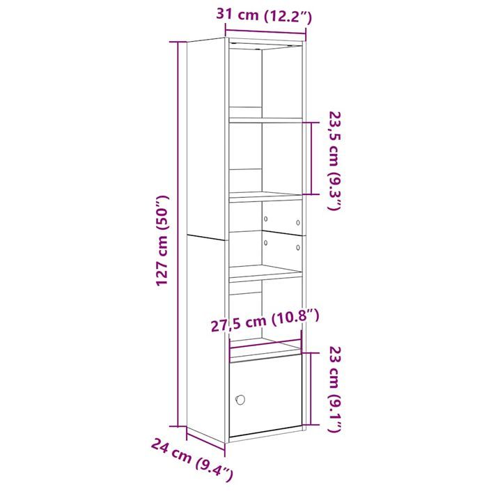 Bibliothèque blanc 31x24x127 cm bois d'ingénierie - Photo n°10