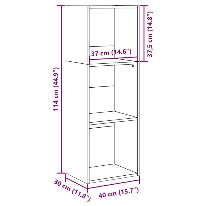 Bibliothèque blanc 40x30x114 cm bois d'ingénierie - Photo n°9