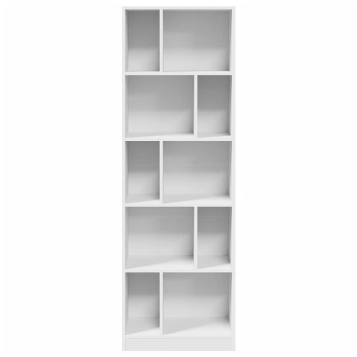 Bibliothèque blanc 57x28,5x174 cm bois d'ingénierie - Photo n°4